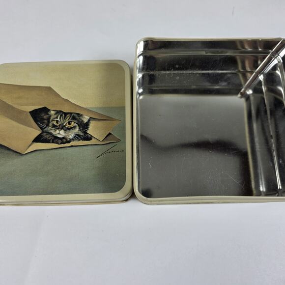 Set 4 Vintage 1982 Lowell Herrero Cat-Themed nesting tins made by Vandor Japan - Picture 13 of 14